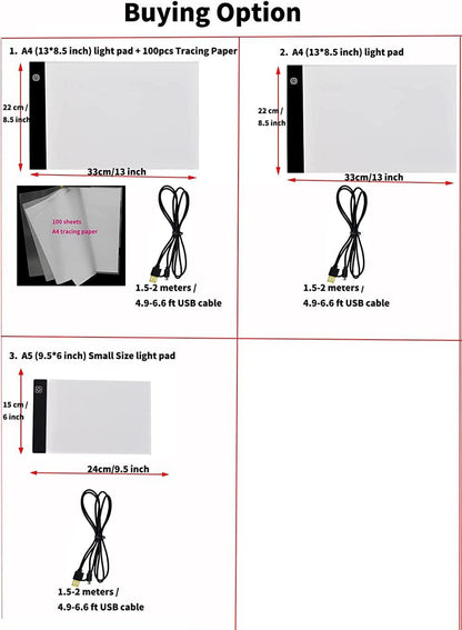 Generic Small Light Box for Tracing, Drawing, Painting, Diamond Art, Weeding Vinyl, LED Tracer Pads, Artists Light Boxes, Bright Drafting Lightpad, Lightboard, Tablet