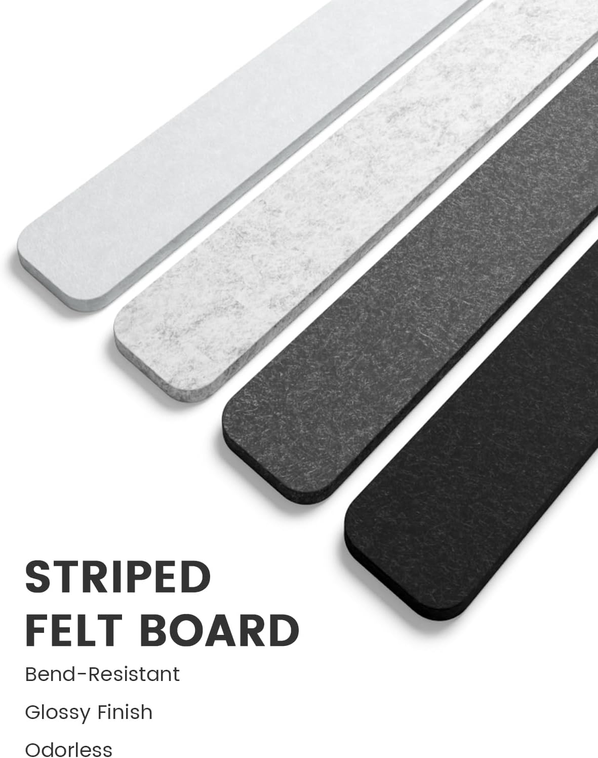Fluxynara Cork Board Alternative Felt Strip Board 8-Pack 13"x2", Office Pin Board with 50 Push Pins, Adhesive Install for Bedroom Door & Home Office(Linen Dusk)
