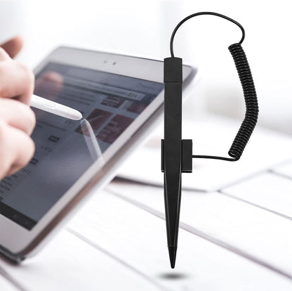 Stylus Pen, Professional Spring Resistance Stylus Pen Professional Spring Pen Pressure Sensitive Pen with Spring Rope w/Pen Holder for POS, Pos, Order Machine, Tax Printer
