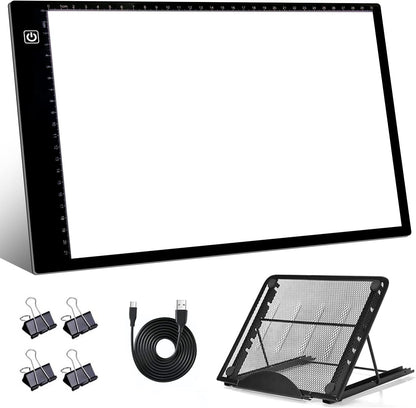 SevenFish Diamond Painting Accessories A4 Light Pad, Upgraded Light Board High Brightness No Black Dots Diamond Art Light Box for Diamond Painting Tools, Drawing/Tracing/Craft/Sketching/Weeding Vinyl