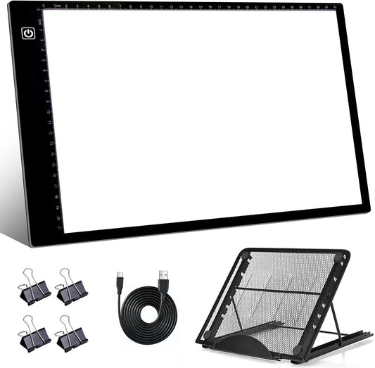 SevenFish Diamond Painting Accessories A4 Light Pad, Upgraded Light Board High Brightness No Black Dots Diamond Art Light Box for Diamond Painting Tools, Drawing/Tracing/Craft/Sketching/Weeding Vinyl