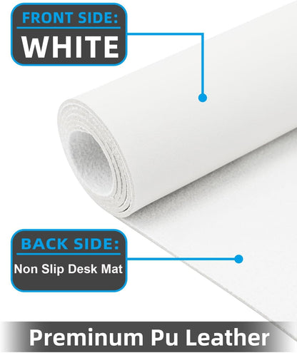 Leather Desk Pad Protector, Office Desk Mat, Large Mouse Pad, Non-Slip PU Leather Desk Blotter, Laptop Desk Pad Desk Accessories for Office and Home (Black, 40" x 17")