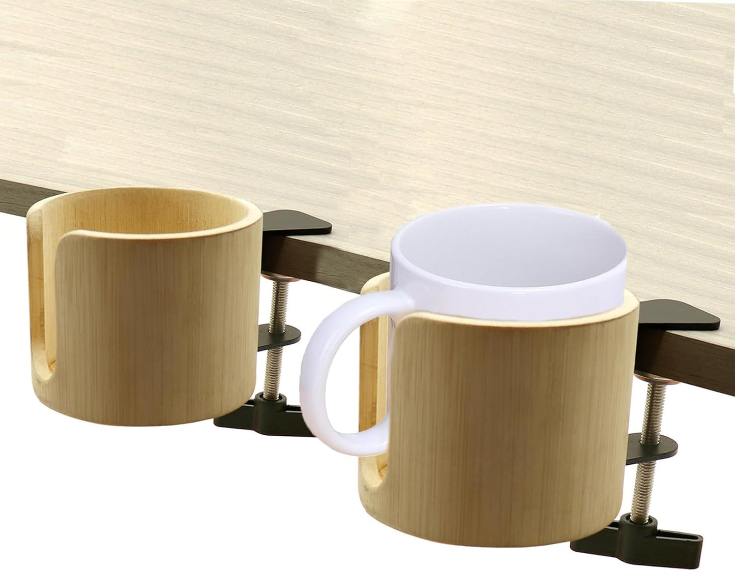 Desk Cup Holder Clamp, Anti-Spill Table Edge Cup Holder Clip for Office Home & PC Gaming Desk Accessories(1 Pack)