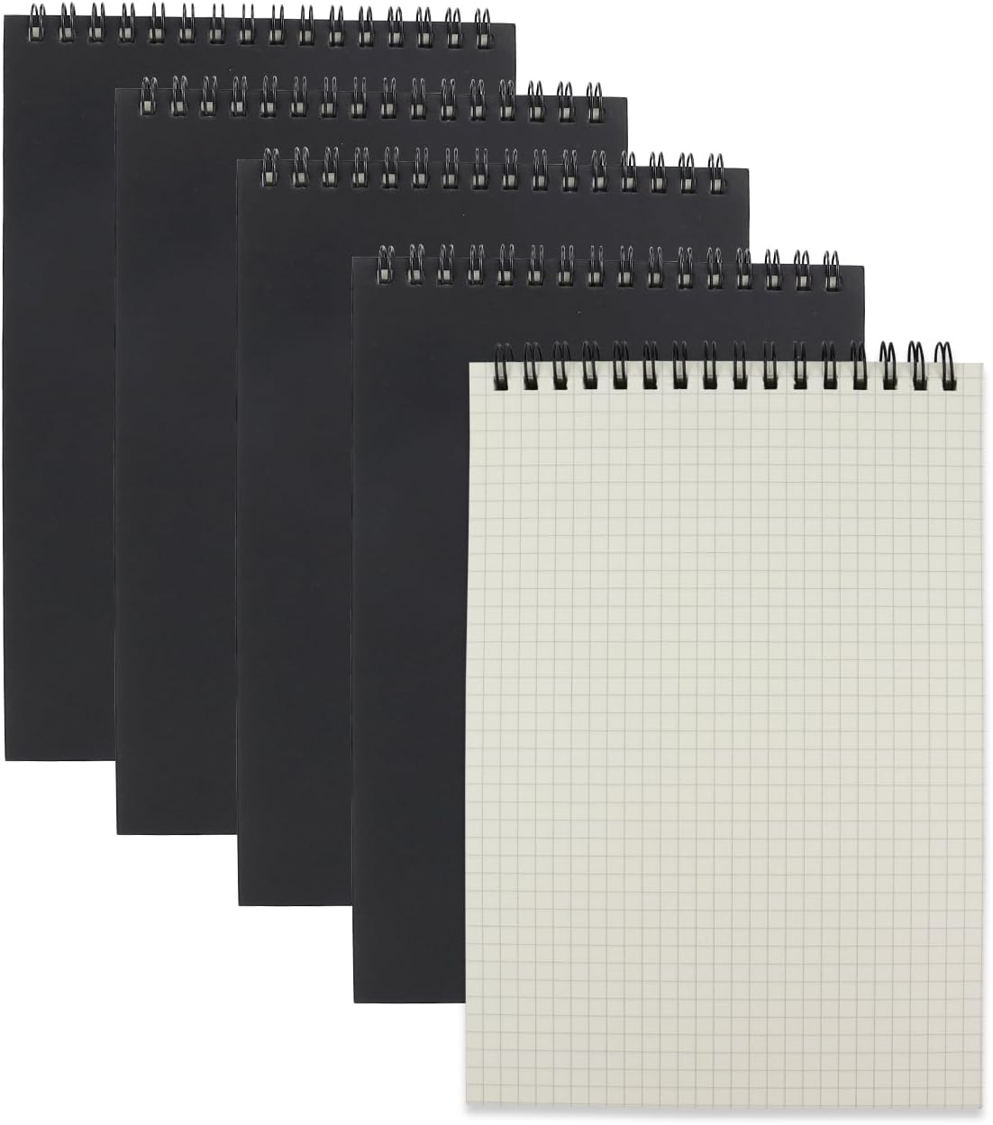 4 Pack Graph Paper Notebook, A5 Top Wirebound Grid Spiral Notebook 5.8" x 8.3",60 Sheets,5mm x 5mm Grid Paper,Grid Notepad for Students, Math, Engineering (4 Colors)