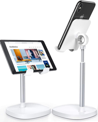 LISEN Cell Phone Stand Phone Holder for Desk Office Decor, Office Desk Accessories Women PC Gaming Essentials iPhone Stand Gadgets Men Gift for Father Fit OtterBox Case Switch iPad Air Tablet 4-10 in
