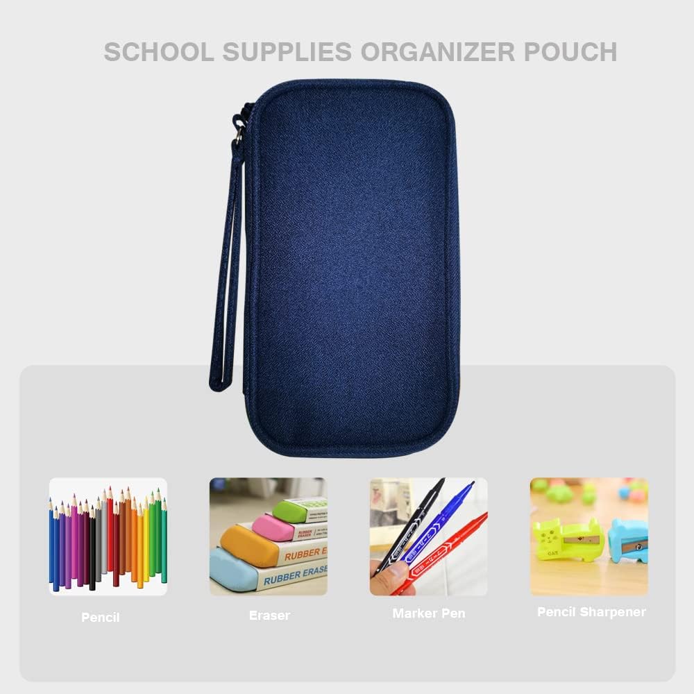 Electronics Organizer Bag Pouch Cable Charger Organizer Travel Shockproof Cord Carrying Case for Earphone Powerbank USB Hard Drive SD Card (Black)