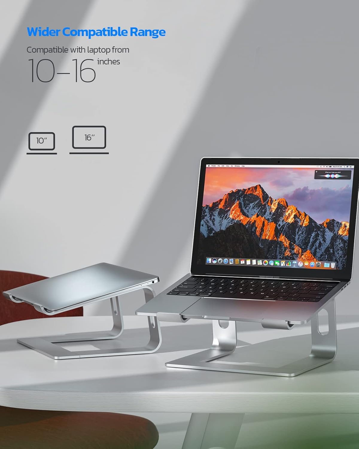 Nulaxy All-Aluminum Laptop Stand for Desk, Ergonomic Detachable Ventilated Cooling Computer Riser, Anti-Slip Design Notebook Holder Compatible with All 10-16" Laptops (MacBook, Dell XPS, HP, Lenovo)
