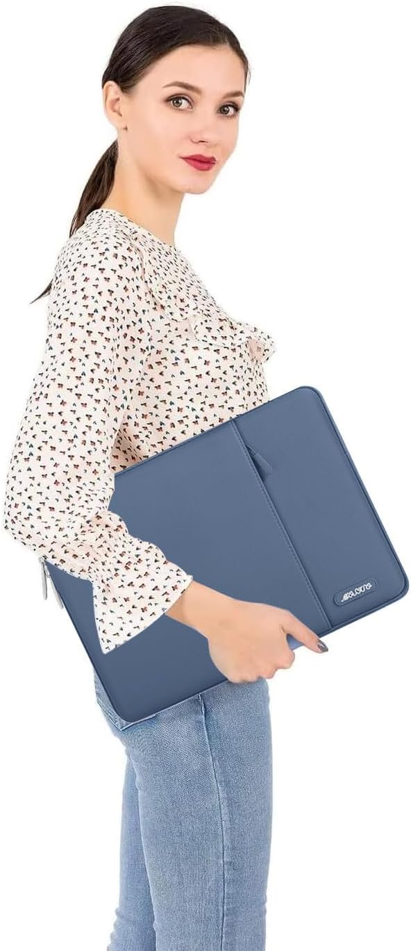MOSISO Laptop Case 13.3 inch, 13-13.3 inch Laptop Sleeve Compatible with MacBook Air/Pro 13/Pro 14 M5 M4 M3 M2 M1, HP Dell ASUS Lenovo,Polyester Vertical Computer Sleeve Bag with Pocket, Antique Green - Colors B