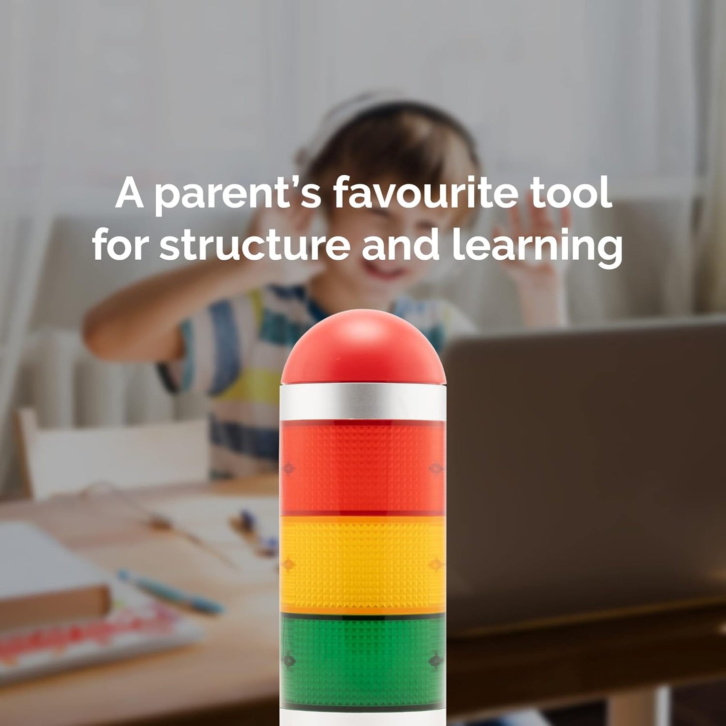 KADAMS Visual Timer for Kids with Audio Pre-Alarm - Traffic Light Alarm for Kids Toddler Teachers Classroom Home Time Management Tool 24hr Countdown Pause Memory Function