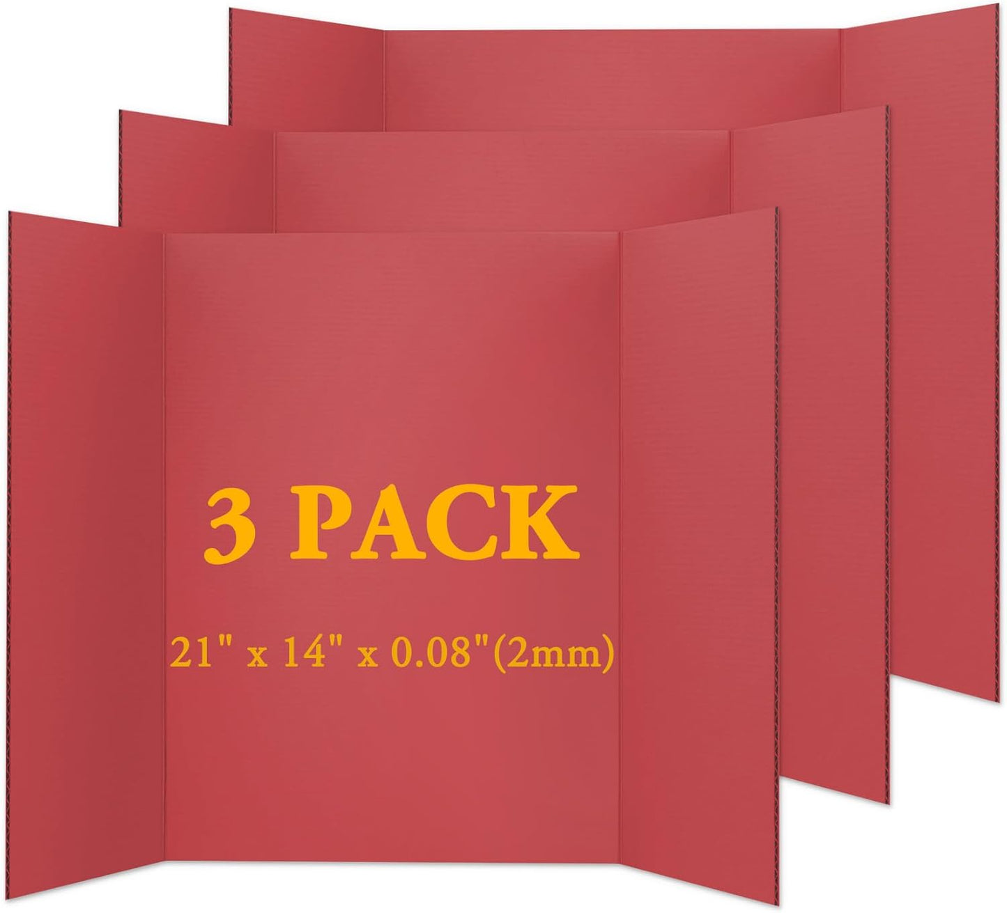 AKONEGE 3Pcs Small Trifold Poster Board, 21 x 14 inches White Tri Fold Poster Boards Corrugated Presentation Board Science Fair Display Boards for School Fun Projects, Exhibitions and Business