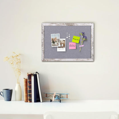 Cork Board Bulletin Board, 11.8x8.6 inches Mini Decorative Hanging Framed Cork Boards for Walls, Pin Board Vision Board for School Home Office, Bulletin Board with Wooden Frame(2230,WH,1p)