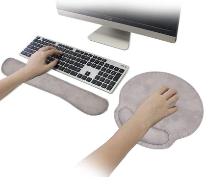 RICHEN Keyboard Wrist Rest and Mouse Pad with Wrist Support, Memory Foam Set for Gaming and Office, Comfortable & Lightweight for Easy Typing & Pain Relief (White Butterflies)
