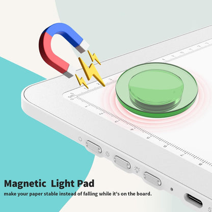 Elice Rechargeable A3 Light Pad for Diamond Painting, Magnetic LED Light Board with Physical Button, Super Bright Diamond Art Light Pad, Ultra-Thin Light Box for Tracing, Weeding Vinyl, Artists -Black