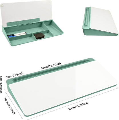 Desktop Whiteboard, Glass Dry Erase Board, Desk Board Buddy,Computer Keyboard Stand,Desk Whiteboard Organizer for Home,Office,School Supplies(White)