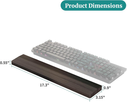 Wooden Wrist Rest, 11.8-inch Length and 22mm Thickness for Small Keyboard, Bamboo Wood Palm Rest, Ergonomic Design for Mechanical Gaming Keyboard