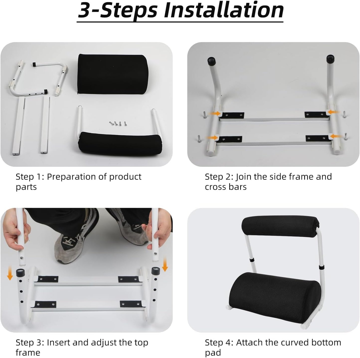 Under Desk Footrest Detachable - Leg Rest Adjustable 3 Height Positions for Under Desk, Ergonomic Foot Rest for Office or Home Use