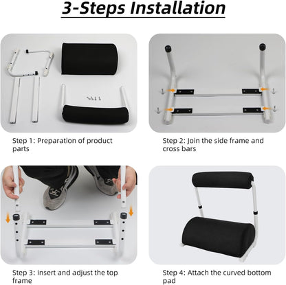 Under Desk Footrest Detachable - Leg Rest Adjustable 3 Height Positions for Under Desk, Ergonomic Foot Rest for Office or Home Use