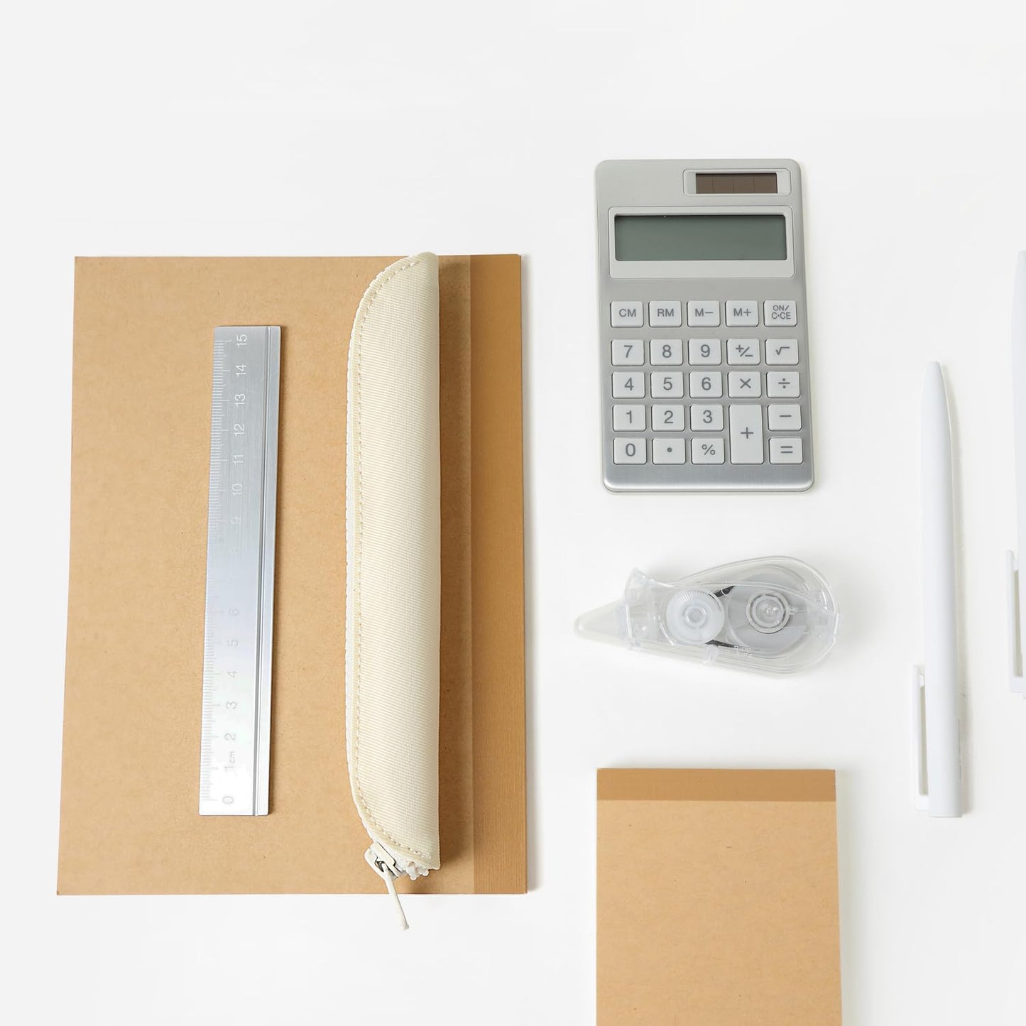 Pencil Case Durable Pencil Pouch for Pens School Featuring Oxford Lap Design (Khaki,Oxford)