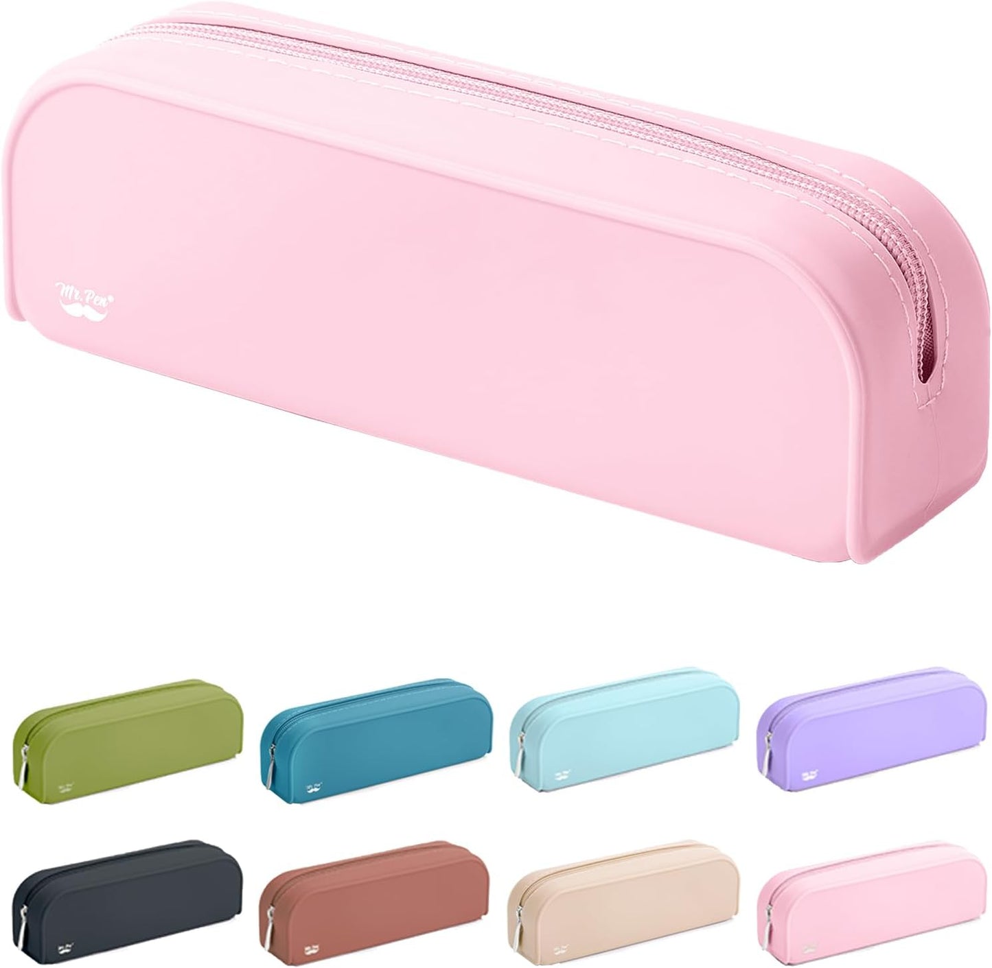Mr. Pen- Silicone Pencil Case, Aesthetic Pencil Bag for Women, Makeup Pouch, Multifunctional Pouch for Stationery, Cosmetics and Electrical Goods Storage