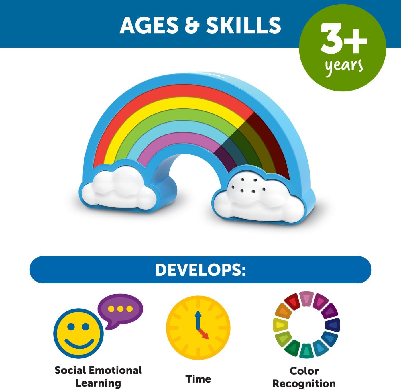 Learning Resources Rainbow Visual Timer - Time Management for Children, Audio and Visual Alarms, Schedule for Kids, Social Emotional Learning Skills, Countdown for Teachers, Classroom Must Haves
