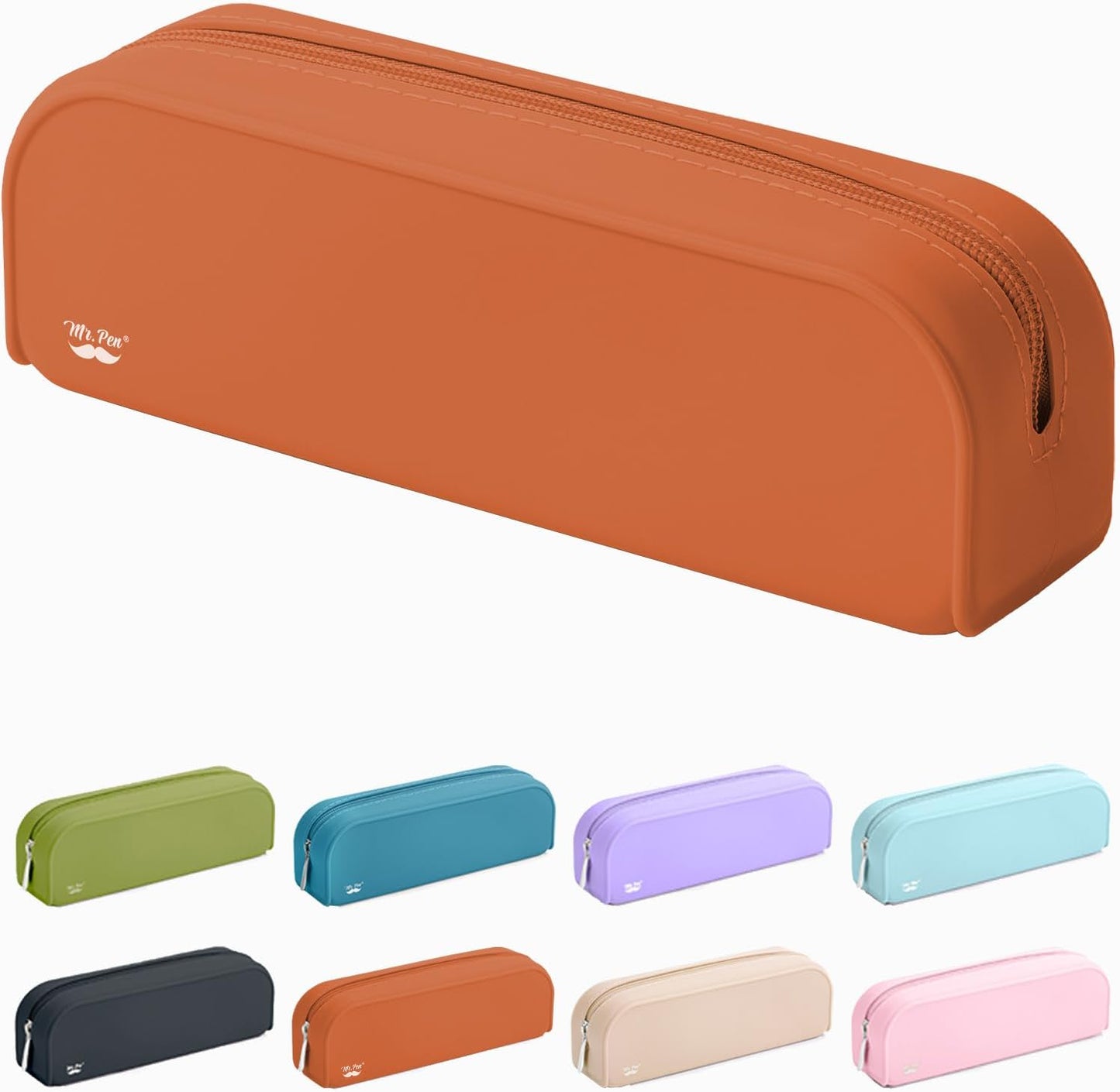 Mr. Pen- Silicone Pencil Case, Aesthetic Pencil Bag for Women, Makeup Pouch, Multifunctional Pouch for Stationery, Cosmetics and Electrical Goods Storage