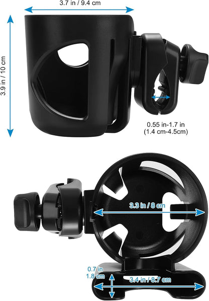Accmor Stroller Cup Holder, Universal Cup Holder for Stroller Walker Bike, 360° Rotatable Large Caliber Designed Bottle Holder for Stroller, Bike, Wheelchair, Scooter