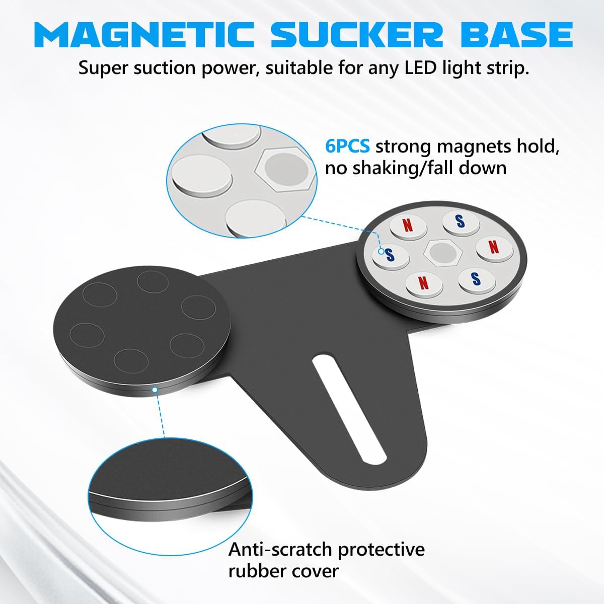 Magnetic Light Bar Mount, Powerful Magnetic Base LED Light Bar Mounting Brackets for Offroad Driving Lighting（2PCS）