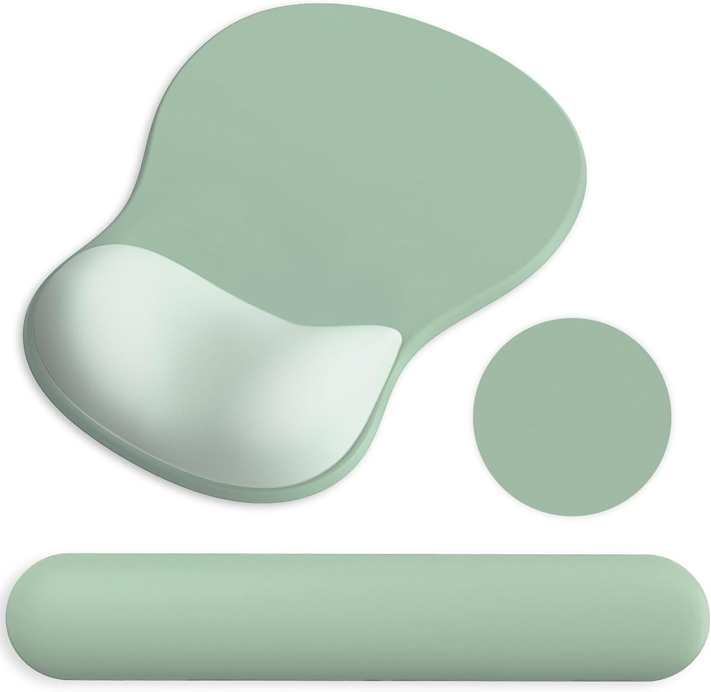 Ergonomic Mouse Pad with Wrist Rest and Keyboard Wrist Rest, Gel Mousepad and Wrist Rest for Computer Keyboard, Pain Relief, Non-Slip PU Base, Mouse Pad with Wrist Support for Gaming, Office, Brown