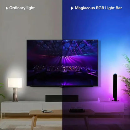 2pcs Smart LED Light, RGB Ambient Light Bars, Rhythm Lamp, Remote and APP Control, Music Sync Backlight for Gaming TV Bedroom, Desktop Lamp with Color Adjustable, timed Control
