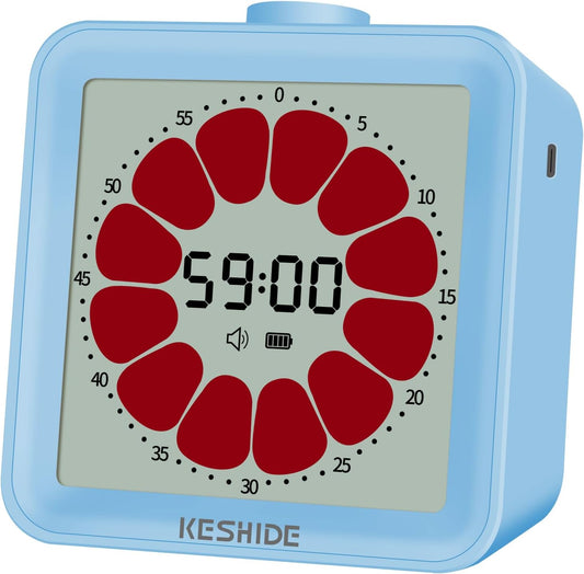 Visual Timer for Kids and Adults,LCD Digital 60-Minute Countdown Timer Silent Classroom Timer, Time Management Tool for Home, School, or Work