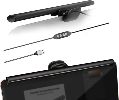 CATPOWER Portable Laptop Monitor Light Bar with USB Connection, e-Reading LED Task Lamp, 3 Color Temperature Settings, 10 Levels of Brightness Adjustment, No Glare on the Screen, Saves Space
