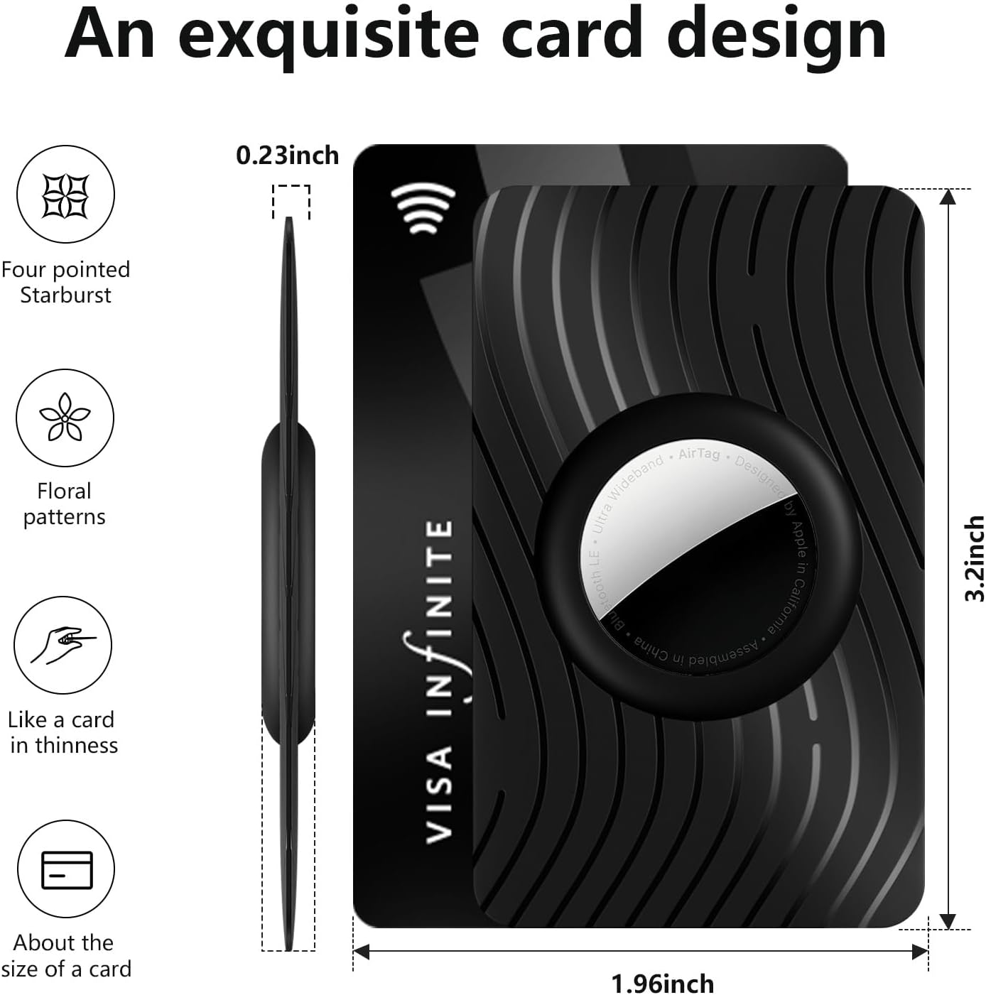 for Airtag Wallet Holder 2 Pack,Ultra Thin Card Holder Compatible with Apple Airtag Case for Purse, Handbag, Backpack Wallet, Clutch Bag