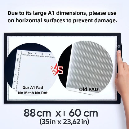 Large A2 LED Light Pad for Diamond Art Painting & Tracing, USB-Powered Light Board with 3 Brightness Levels - Includes Clips & Painting DIY Tools Kit