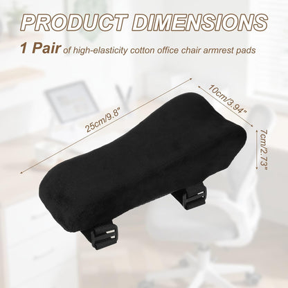 PATIKIL Office Chair Arm Pads, 1 Pair Office Chair Arm Cover Soft Office Chair Armrest Pads Elastic Memory Foam Cotton Removable Washable for Desk Computer Gaming, 25x10x7cm, Brown