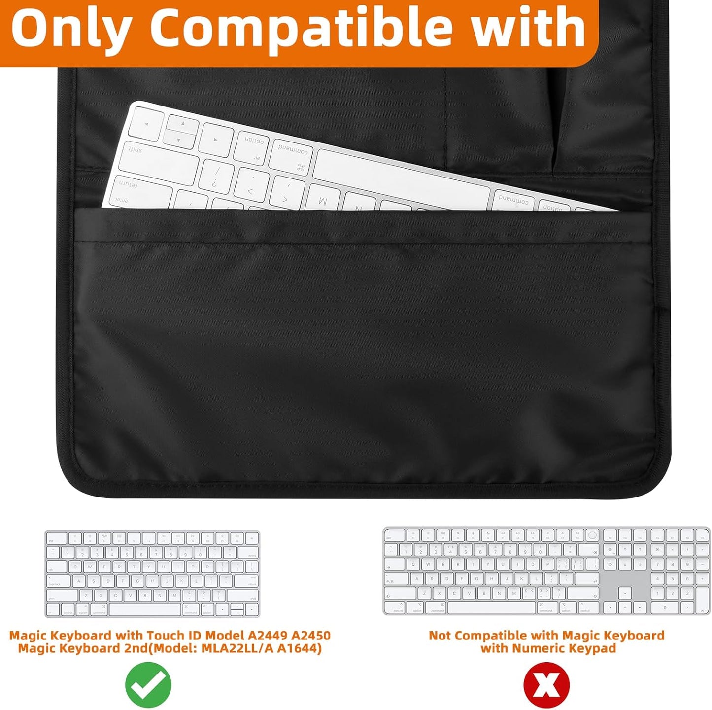 Travel Case for Apple Accessories - Compatible with Magic Keyboard, Trackpad, Mouse - Sleeve Case (Black)