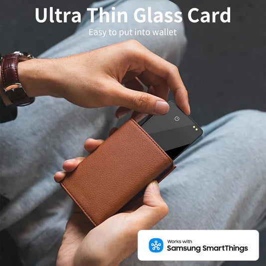 Wallet Tracker Card (Samsung Only),Rechargeable Bluetooth Smart Card Finder Work with Samsung SmartThings APP,0.08in Ultra-Thin Galaxy Smart Tag for Wallets,Passports & Luggage（1 Pack）