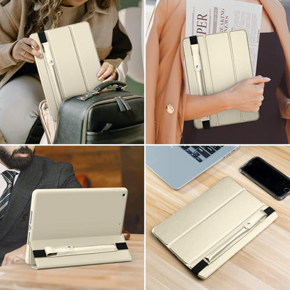 DTTO Pencil Holder for Apple Pencil 2nd & 1st Generation Case, New Apple Pencil Pro & USB-C Sleeve, Ultra-Thin Elastic Stylus Protective Pouch with Adhesive Attached to iPad, Pink Gold