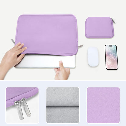 MOSISO Laptop Case 13.3 inch, 13-13.3 inch Laptop Sleeve Bag Compatible with MacBook Air/Pro 13/Pro 14 M5 M4 M3 M2 M1, HP Dell ASUS Lenovo, Neoprene Computer Sleeve Bag with Small Case, Baby Pink - Colors A