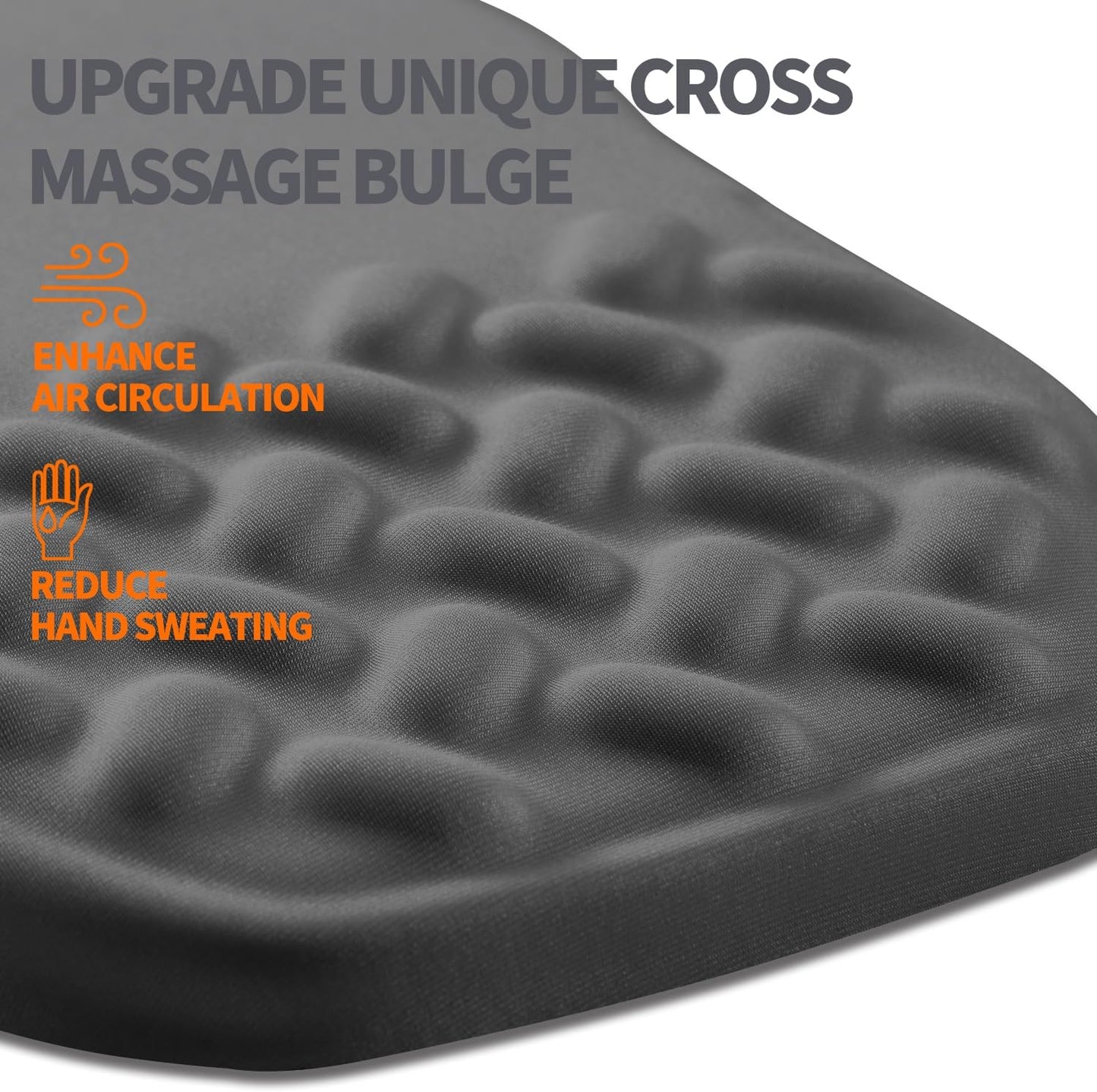 Ergonomic Slope Mouse Pad Wrist Support, Wrist Rest Mousepad for Carpal Tunnel Pain Relief with Massage Bulge and Slow Rebound Memory Foam (12x8 inch, Black)