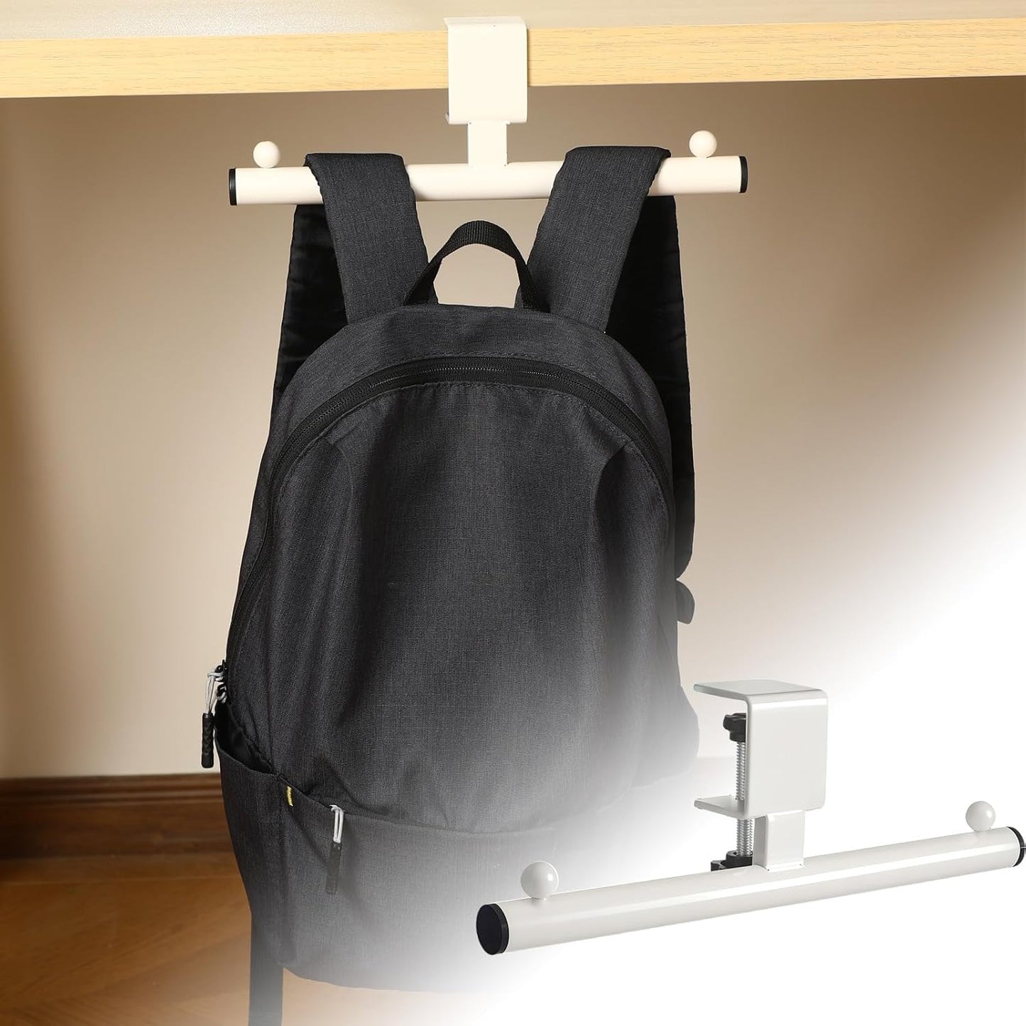 Geelin 1 Pcs White Heavy-Duty Bag Hook for Desk or Table Bag Hanger Backpack Holder Purse Hook Table Handbag Hanger Organizer Storage Under Desk for Office Classroom Dorm Accessories