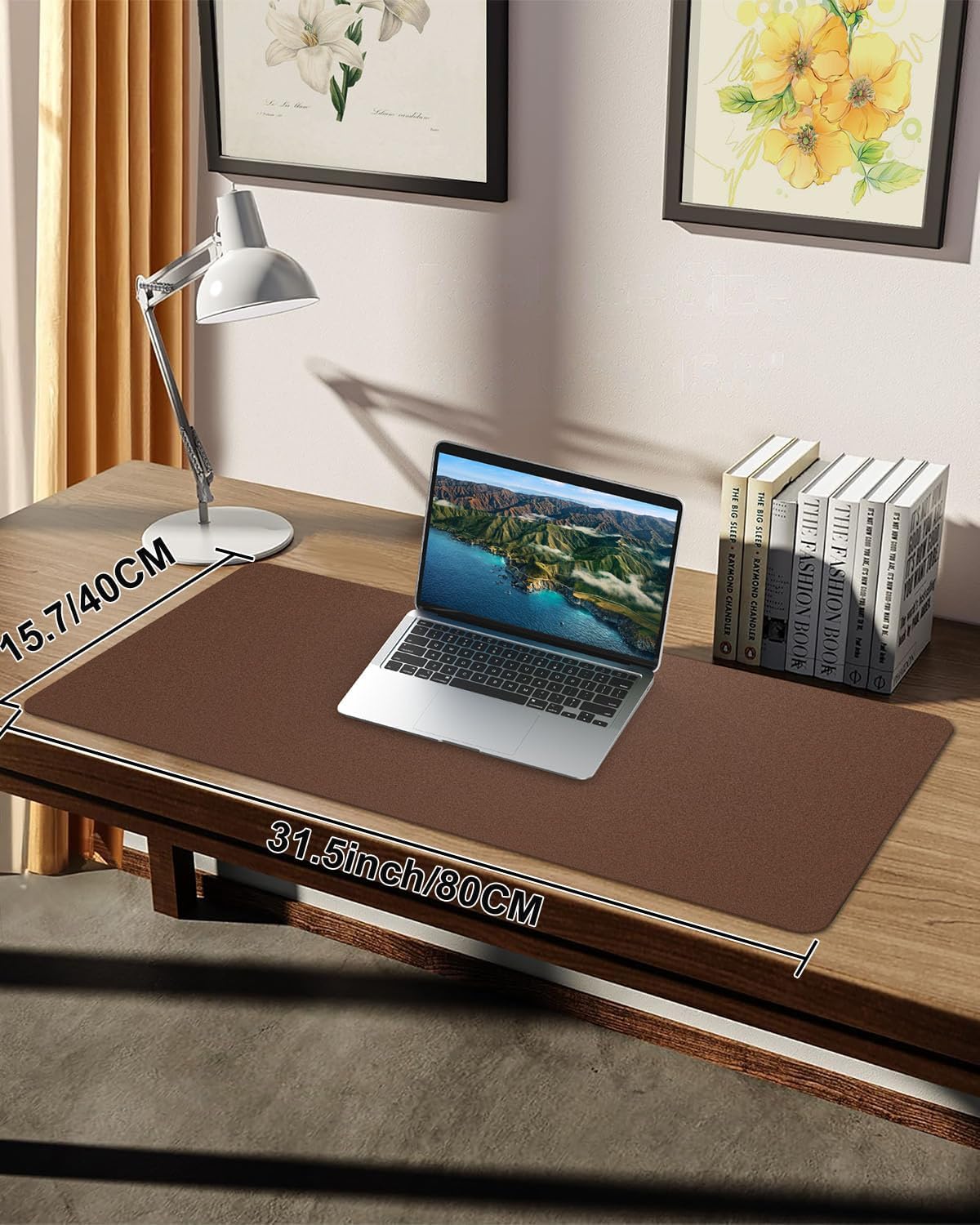 Leather Desk Pad Protector, Office Desk Mat, Large Mouse Pad, Non-Slip PU Leather Desk Blotter, Laptop Desk Pad Desk Accessories for Office and Home (Black, 40" x 17")