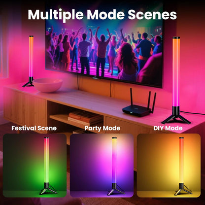 TJOY 360° Smart Light Bars, LED Game Desk Lights, TV Monitor Backlight with Music Sync, RGB Light Bar with Remote Control, Ambient Lighting for PC, Table, Gaming Room(White,Plastic Material)