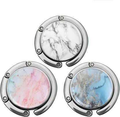 Bosketo Foldable Purse Hook Womens Bag Table Hanger Collection Desk Hooks for Purse (3pack Pretty Floral Hook)