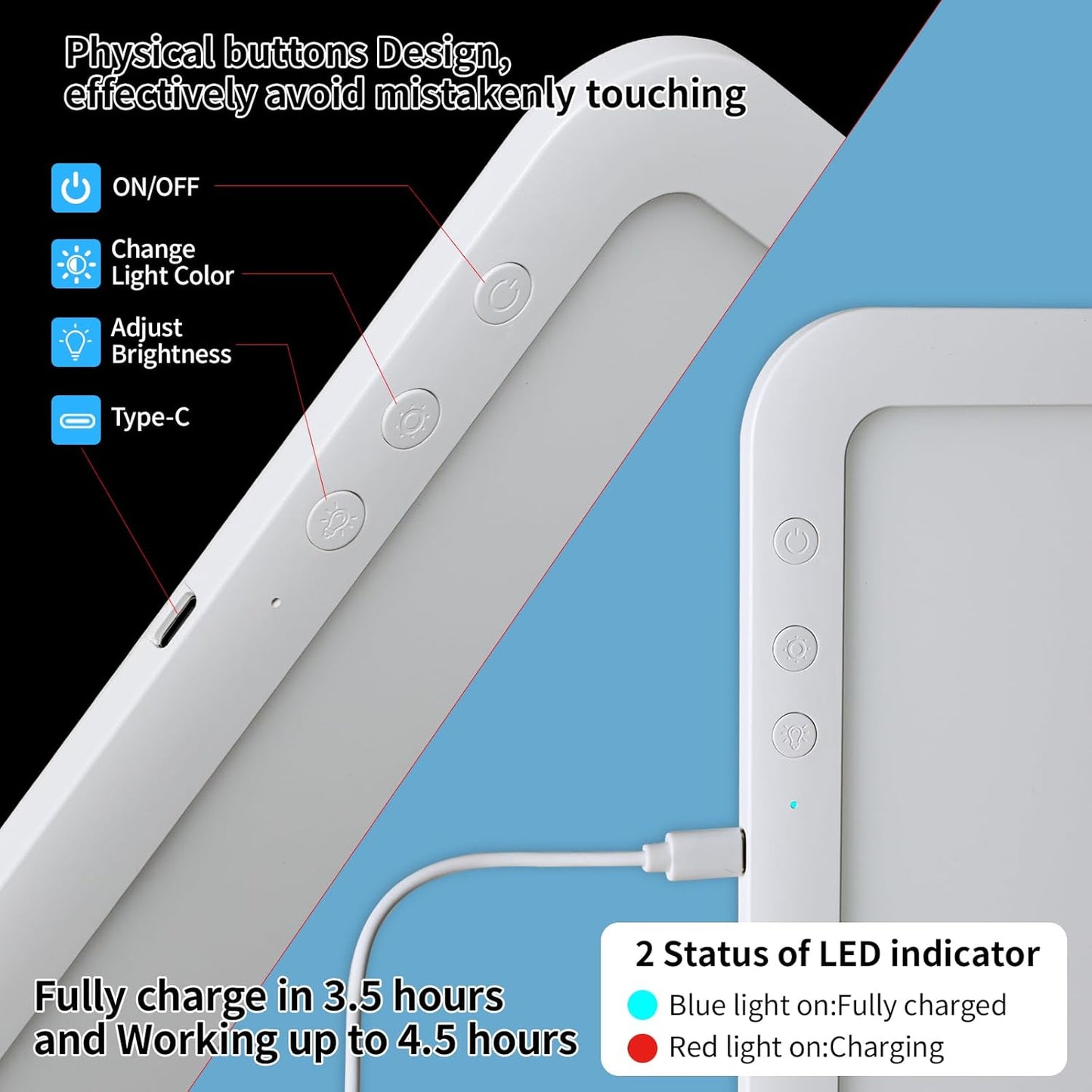 Rechargeable A4 LED Light Box with Carry Bag, elice Wireless Lightbox Drawing Light Table Light Pad Light Copy Board for Artist Sketching, Up to 8860 Lux Super Bright Lightpad for Cricut Weeding Vinyl