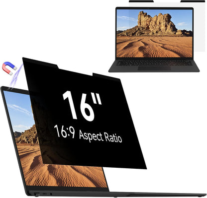 Mamol Magnetic Laptop Privacy Screen 14 inch ,16:10 Aspect Removable Anti Glare Protector Blue Light Privacy Screen Filter,Filter Shield Compatible with HP/Dell/Acer/Asus/Samsung/Lenovo/Thinkpad Envy