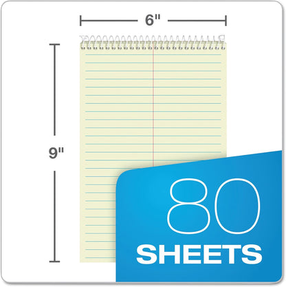 TOPS Steno Pads 4 Pack, 6" x 9" Spiral Steno Notebooks, Gregg Rule for lists, 80 Sheets Each, White Paper, Assorted Covers, Take Notes for School, College, Work, Office (80220)
