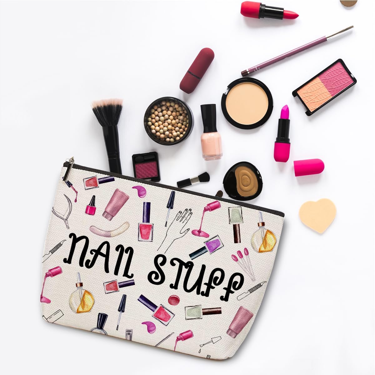 ZHAMEN 2 Pcs Cables Chargers Makeup Bag, Organizer Portable Pouch Purse Travel Essentials Organizer Cosmetic Bags for Women, Roomy Travel Makeup Toiletries Accessories, Birthday Gifts for Women