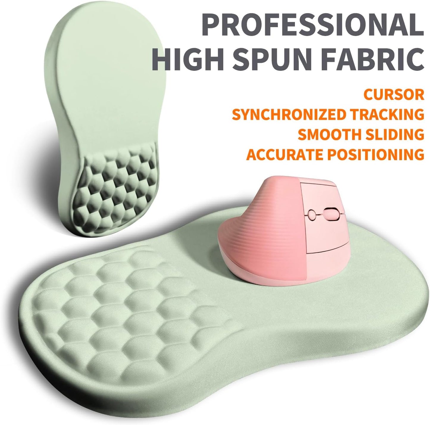 Ergonomic Joint Wrist Support Mouse Pad with Memory Foam Cushion Massage Bump, Carpal Tunnel Pain Relief Mousepad Slope Design for Wrist Rest, 11.8x7.9 in, Black