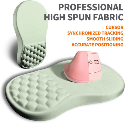 Ergonomic Joint Wrist Support Mouse Pad with Memory Foam Cushion Massage Bump, Carpal Tunnel Pain Relief Mousepad Slope Design for Wrist Rest, 11.8x7.9 in, Black