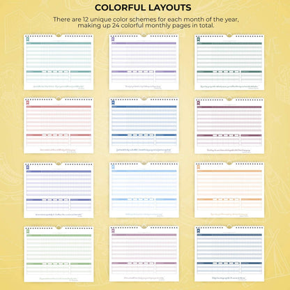 Clever Fox Habit Tracker Calendar – Inspirational Goal Tracker and Habit Calendar for Atomic Habits – Colorful Habit & Goal Planner Journal to Boost Productivity – 24 Months, 10″ x 8″ (Black)